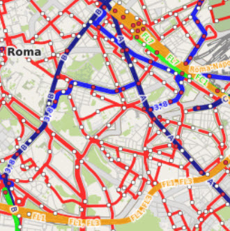 Bus- und Straßenplan der römischen Innenstadt